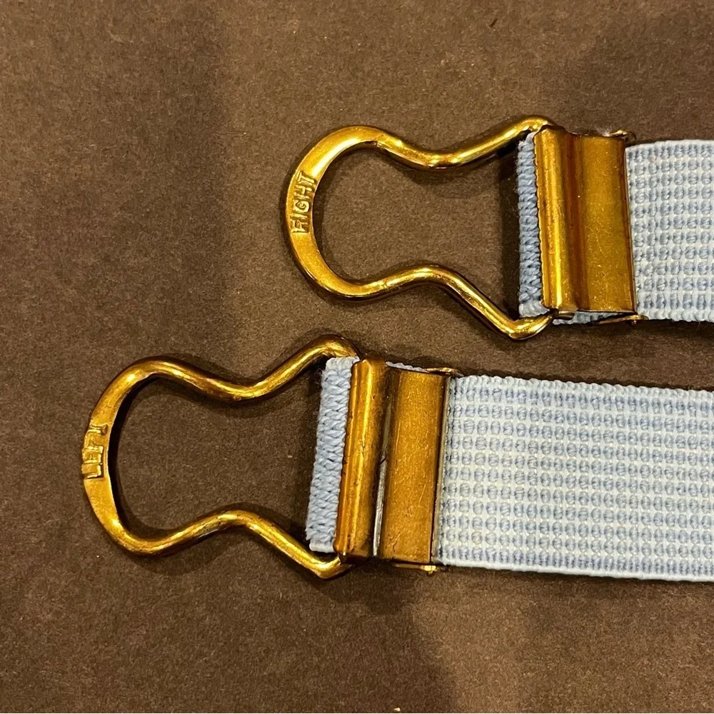 80’s Women’s Belt 28” With Stretch Light Blue Adjustable Gold Weave Closure